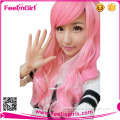 Pink Long Stock Virgin Hair Ombre Synthetic Side Part Lace Front Wigs
